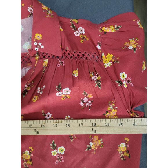 HARLOW & ROSE Tiered Floral Flowy Dress Women's SZ LG Country Prairie - Picture 5 of 9